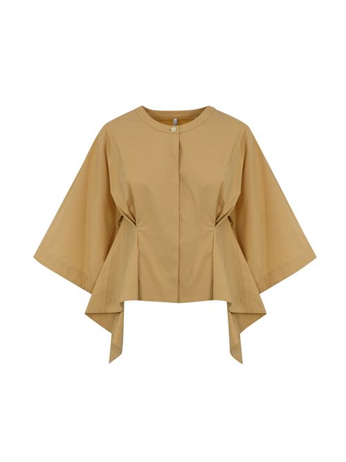 Camicia con pieghe in cotone Miele Liviana Conti | F5SK13A53-0